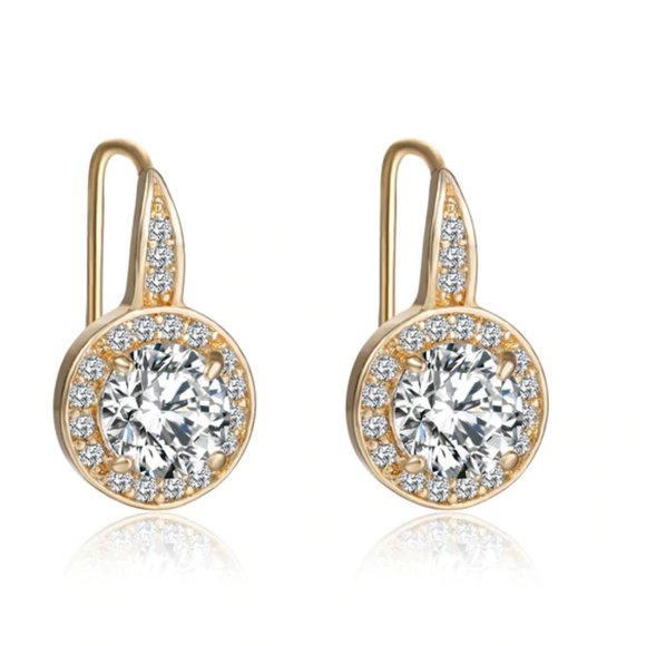 💛HP💛Swarovski 2 CT Crystal Halo Earrings - Picture 2 of 10